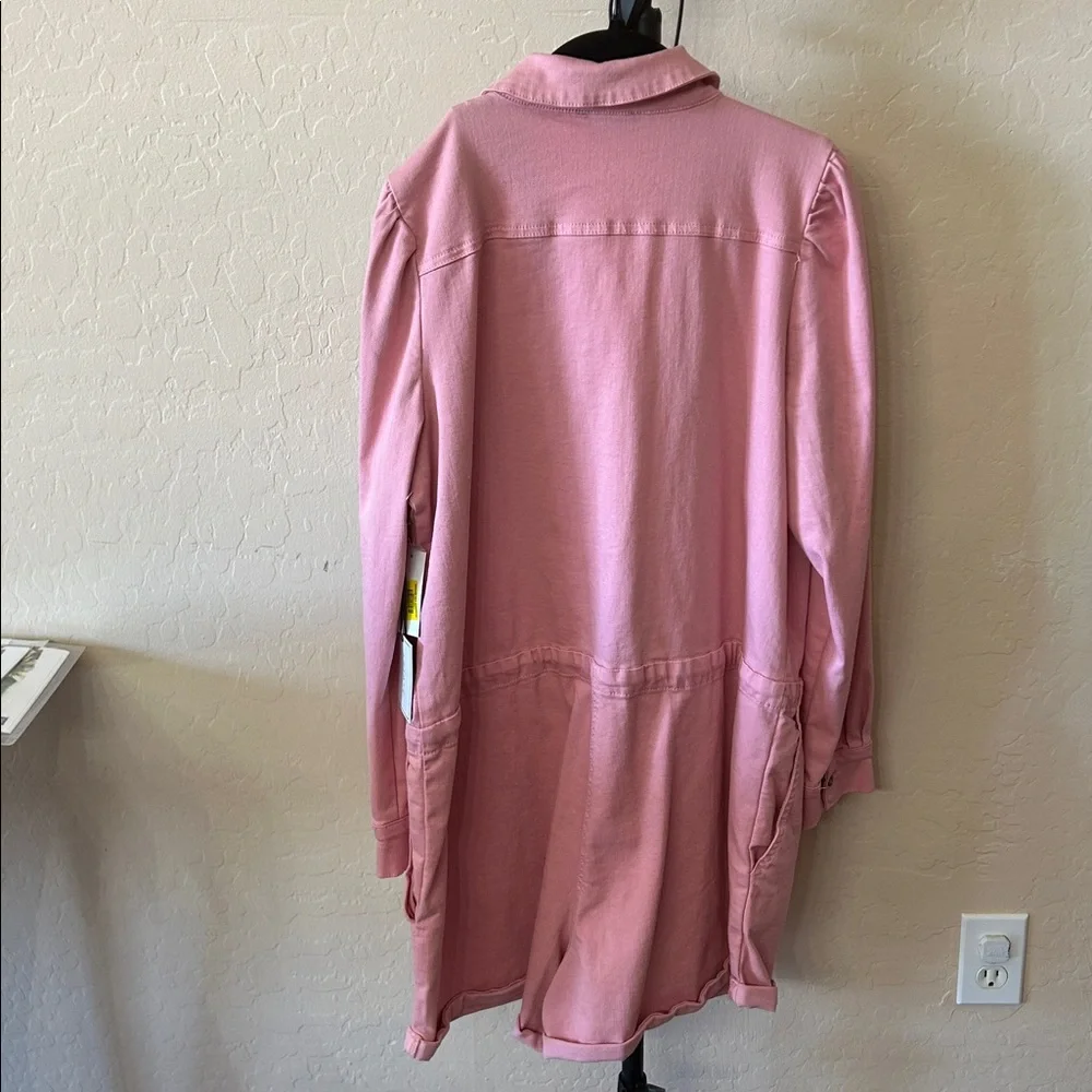 Pink Drawstring Romper - Picture 2 of 5